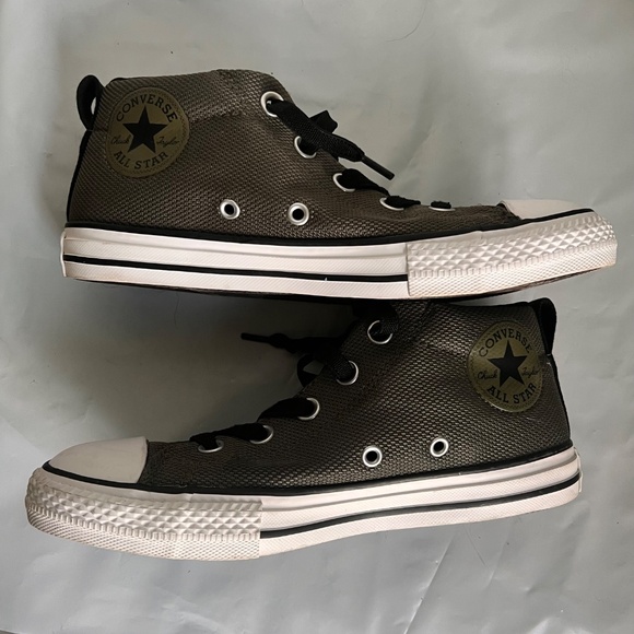 Converse Kids Chuck Taylor All Star Street Basket Weave Mesh Olive Green Sz 2.5 - Picture 6 of 9